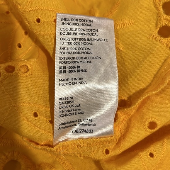 Anthropologie, 100% cotton, yellow dress size medium - Picture 7 of 9